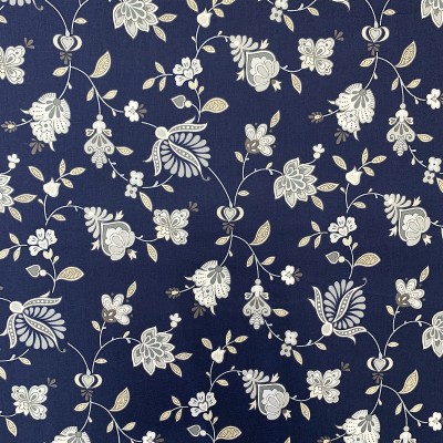 Nouveauté - Coton à motif - Floral Paisley Navy